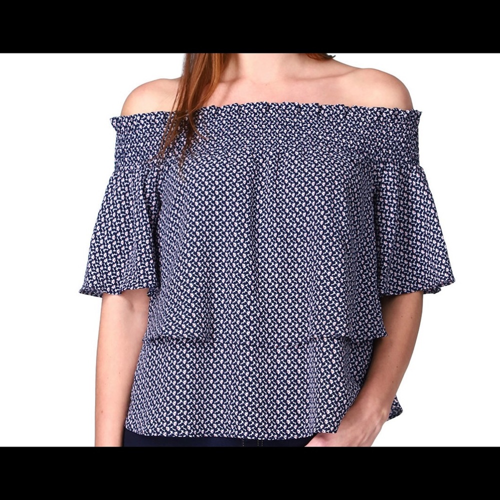 Michael Michael Kors printed off the shoulder top